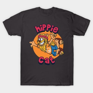 Peaceful hippie cat T-Shirt